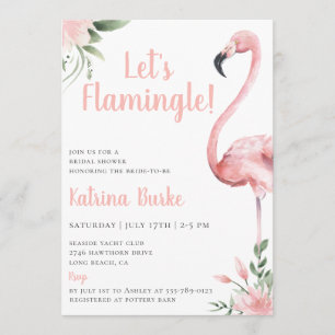 Låt oss Möhippan Flamingle Blommigt Inbjudningar