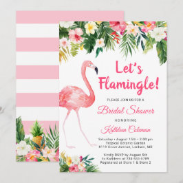 Låt oss Möhippan Flamingle Tropical Blommigt Inbjudningar
