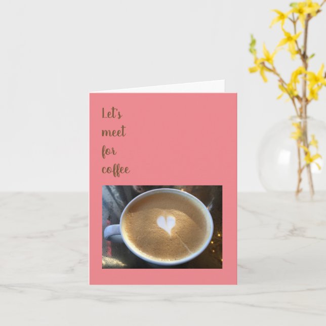Låt oss möte för kaffehälsningskort kort (Gul blomma)