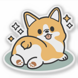 Låt oss Nap först - Cute Corgi Butt-Tecknad Klistermärken