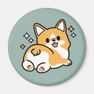 Låt oss Nap först - Cute Corgi Butt-Tecknad Magnet