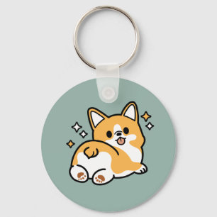 Låt oss Nap först - Cute Corgi Butt-Tecknad Nyckelring