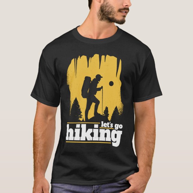 Låt oss och trekking går och vandrar t shirt (Framsida)