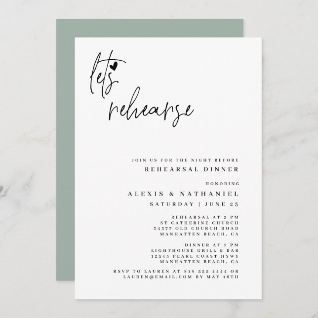 Låt oss om natten före skal inbjudningar (Fram/baksida)