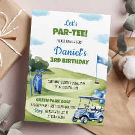 Låt oss Par Golf Boy Födelsedagsfest inbjudan