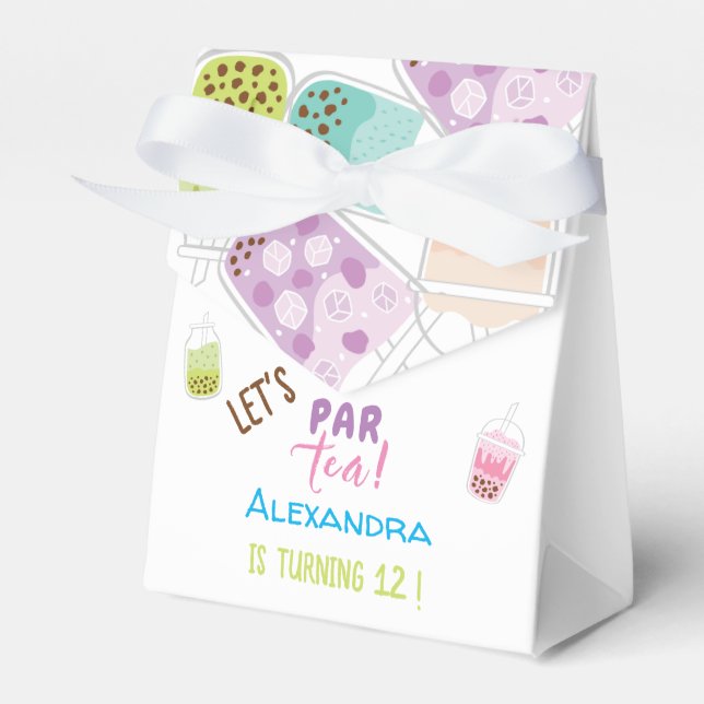 Låt oss par te bobba-tefödelsedag presentaskar (Framsidan Sidan)