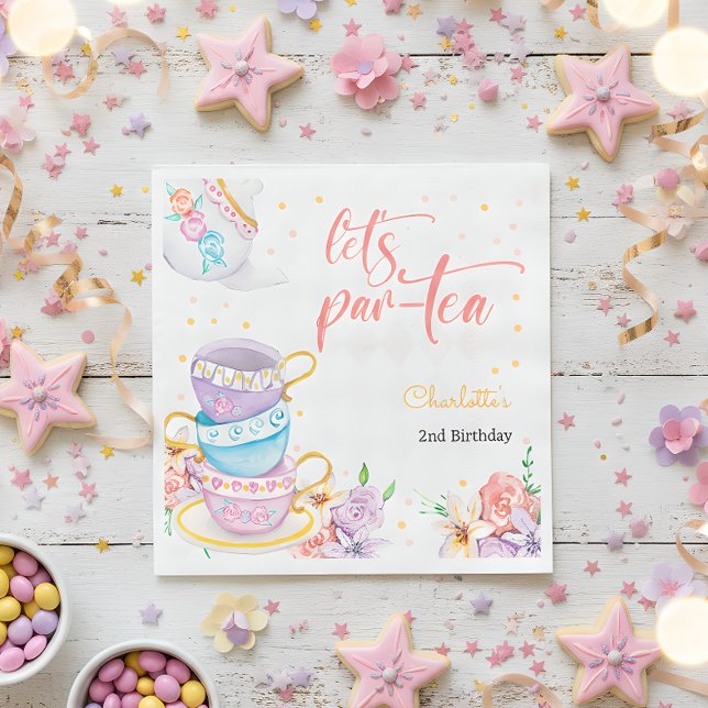 Låt oss par-te, tefödelsedag pappersservett (Skapare uppladdad)
