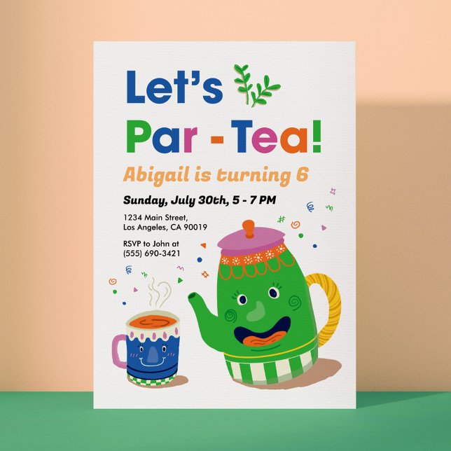 Låt oss Par-Tea! Bjuddagsinbjudan Inbjudningar (Skapare uppladdad)