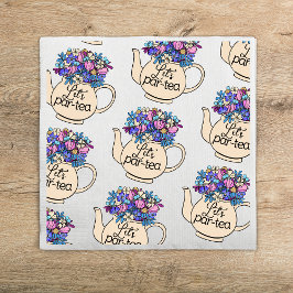 Låt oss Par-Tea Blommigt Tekanna Girls Birthday Pappersservett