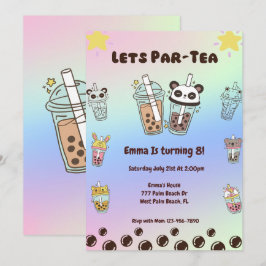Låt oss Par-Tea Bubble Tea Boba Birthday-inbjudan Inbjudningar
