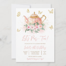 Låt oss Par-tea Garden Tea Party-födelsedagen Inbjudningar