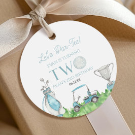 Låt oss Par-Tee Blue Golf 2:a födelsedagen Party Gåvor Etiketter