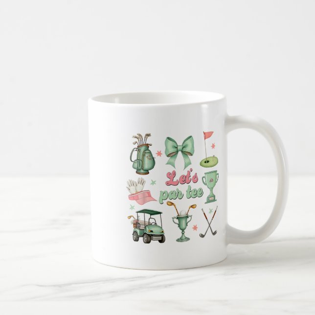 Låt oss Par-tee Coquette Golf Rolig Golfare Flicko Kaffemugg (Höger)