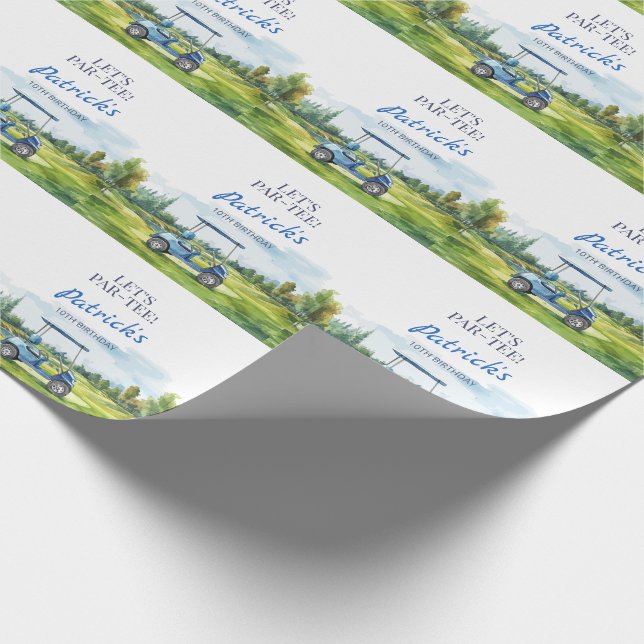 Låt oss Par-Tee Golf Alla Åldrar Födelsedag Presentpapper (Hörn)