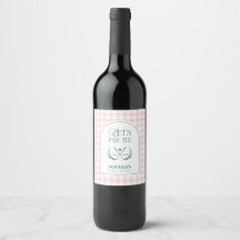 Låt oss Par-Tee Modern golf Bröllos Wine Label