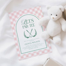 Låt oss Par-Tee Preppy Golf Girl Baby Shower