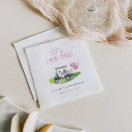 Låt oss Par-Tee Rosa Golf Party Pappersservett