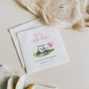 Låt oss Par-Tee Rosa Golf Party Pappersservett