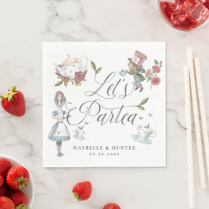 Låt oss Partea Fairytale Alice i Wonderland Story Pappersservett