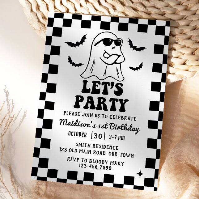 Låt oss Party 1:a födelsedag Halloween fest Inbjudningar (Skapare uppladdad)