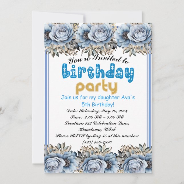 Låt oss Party: Barns kallelse till födelsedagstorg Inbjudningar (Framsida)