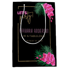 Låt oss Party Black Guld Neon Tropical 40:e födels