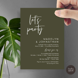 Låt oss Party, Bröllop Elopement Middag och danskn Inbjudningar