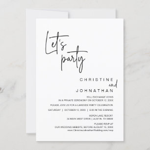 Låt oss, Party, Bröllop Elopement Middagen Firande Inbjudningar