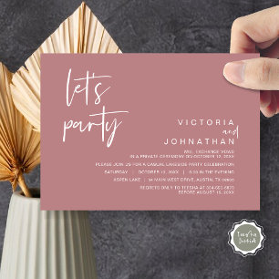 Låt oss Party, Bröllop Elopement Party Inbjudningar