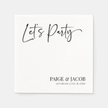 Låt oss Party Classic Modern Minimal Bröllop