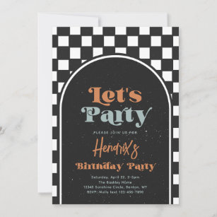 Låt oss Party   Coola Kid Birthday-inbjudan Inbjudningar