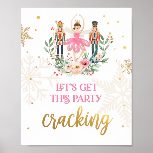 Låt oss Party Cracking Nutcracker Ballerina Girl Poster (Framsidan)