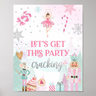 Låt oss Party Cracking Nutcracker Ballerina Girl Poster