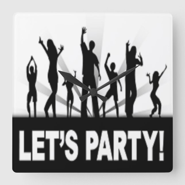 ’LÅT OSS PARTY’-DANCERINGAR FYRKANTIG KLOCKA (Framsida)