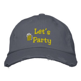 Låt oss Party Embroized Hat Broderad Keps