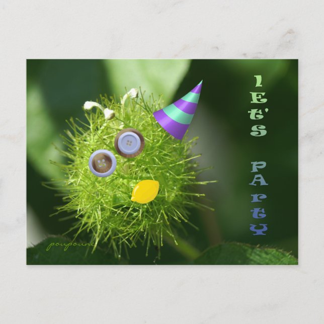 låt oss party! inbjudan vykort (Framsida)