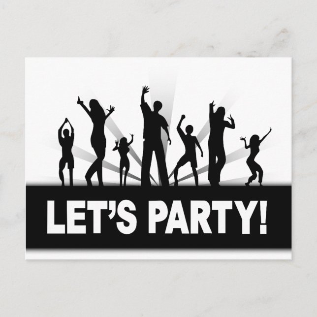 Låt oss Party Inbjudan Vykort (Framsida)