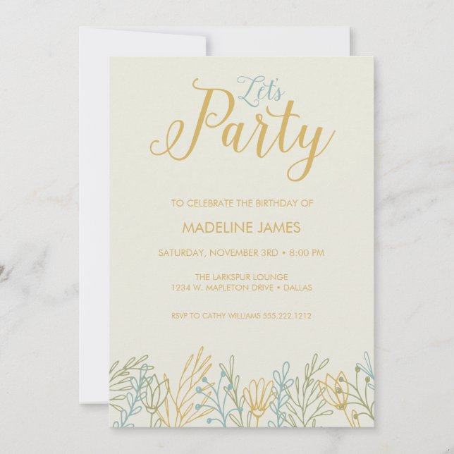 Låt oss Party Inbjudningar (Framsida)
