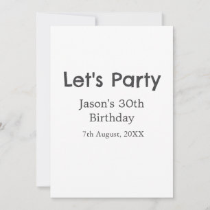Låt oss party lycklig 30års födelsedag, enkel gråt inbjudningar
