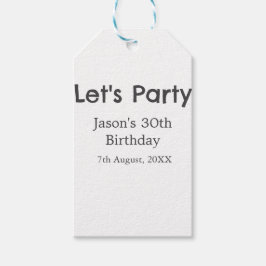 Låt oss party lycklig 30års födelsedag, enkel gråt presentetikett