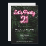 Låt oss Party Modern Neon 21:a födelsedag Inbjudningar<br><div class="desc">Låt oss Party Modern Neon 21:a födelsedagsinbjudan</div>