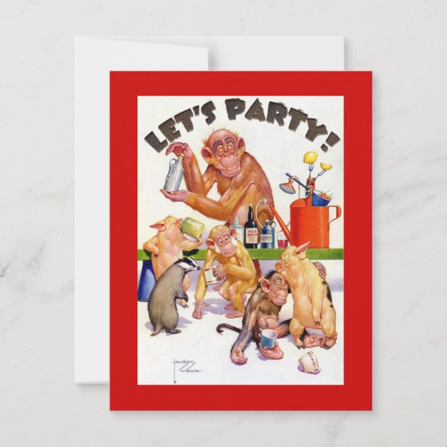 Låt oss Party Monkey Shines Inbjudningar (Framsida)