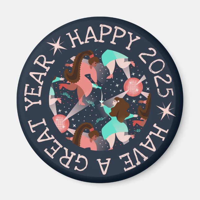 Låt oss Party! Nytt år Magnet (Framsidan)
