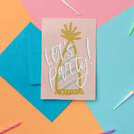 Låt oss Party Pastel Party Hat Birthday Kort