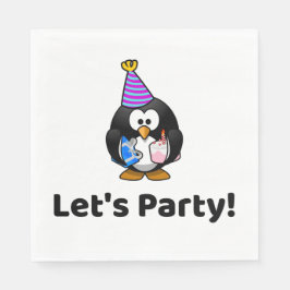 Låt oss Party! Penguin Funny Födelsedagsfest Pappersservett