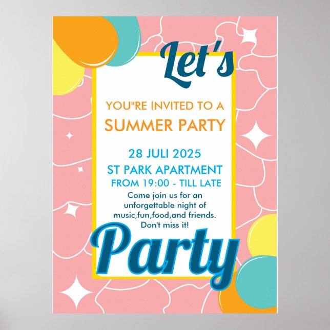 låt oss party poster (Framsidan)