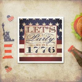 Låt oss Party som 1776 | Vintage 4 juli Pappersservett