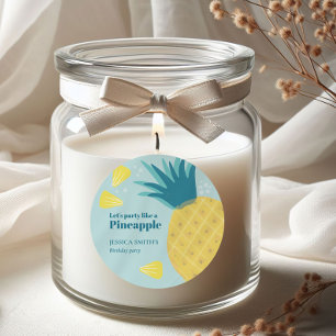 Låt oss Party som ananas Runt Klistermärke