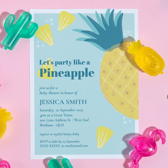 Låt oss Party som en ananas babystötare Inbjudningar (Skapare uppladdad)