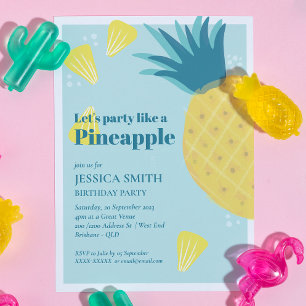 Låt oss Party som en ananas Födelsedagsfest Inbjudningar